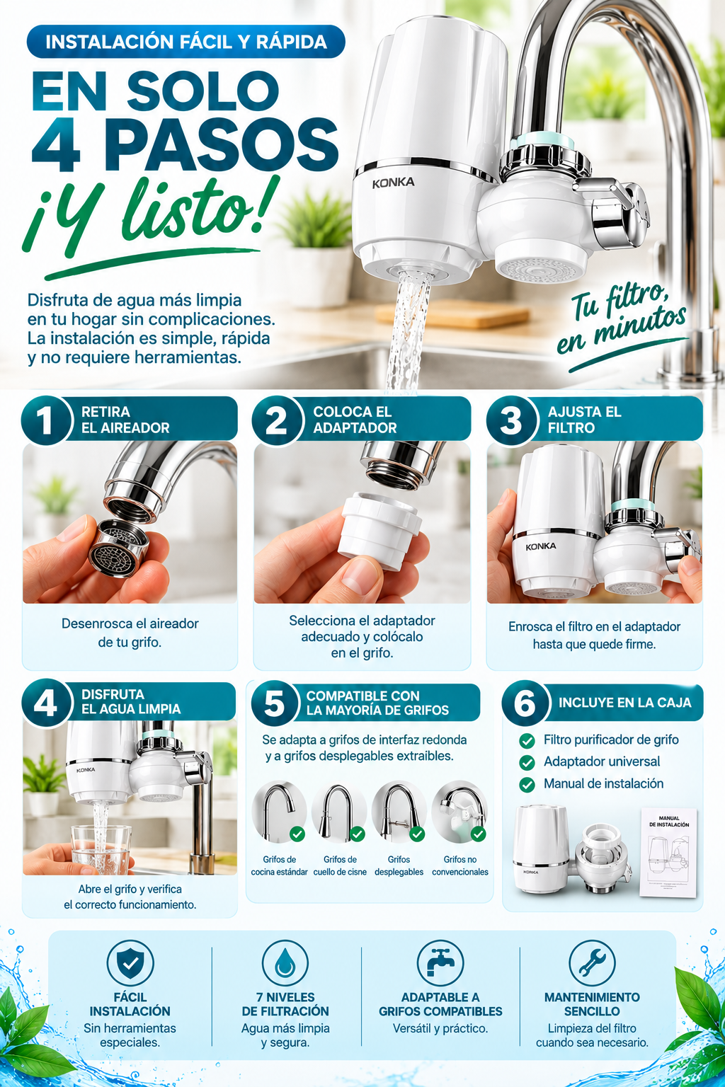 💧FILTRO PURIFICADOR DE AGUA 7 NIVELES💧