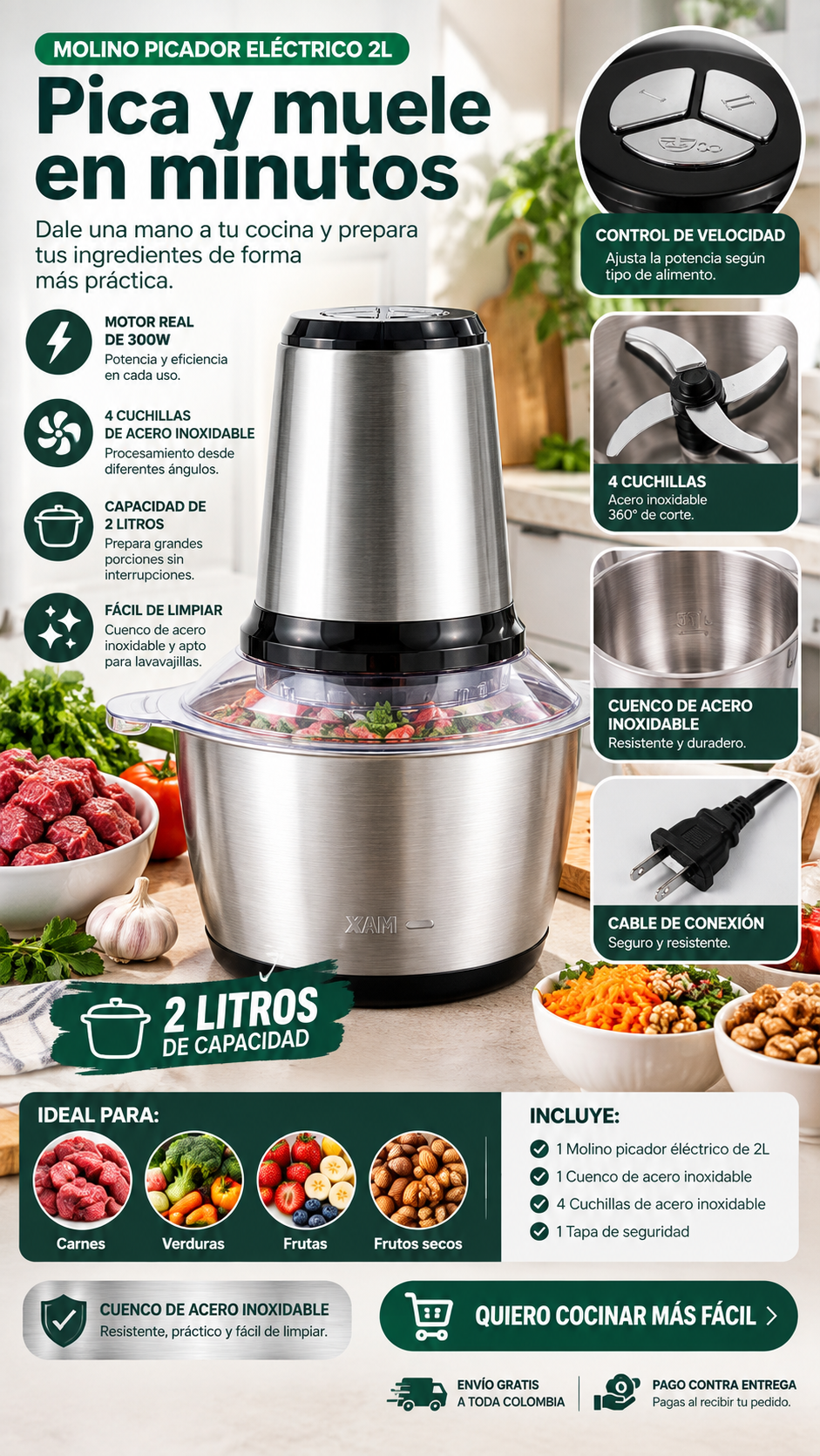 MOLINO PICADOR 2 LITROS 🧄🌶️