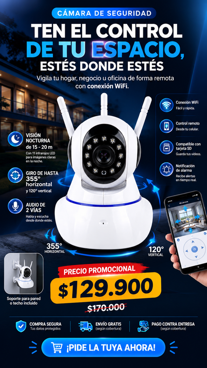 CAMARA DE SEGURIDAD 3 ANTENAS