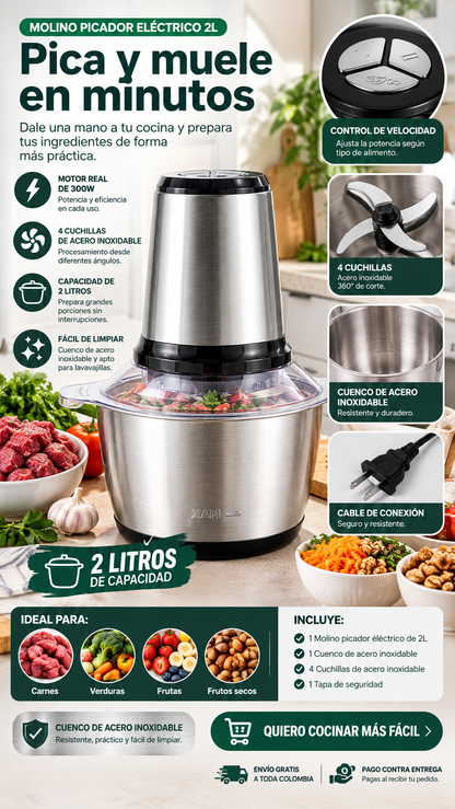 MOLINO PICADOR  2 LITROS 🧄🌶️